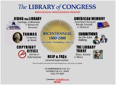 アメリカ議会図書館のホームページ