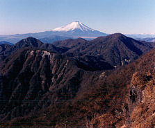 鬼ヶ岩から富士山を望む