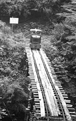 水ノ木橋を渡る森林軌道