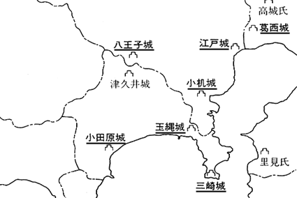 北条氏の主な関東支城と諸将分布2-2