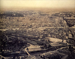 新橋ステーションを眺めた鳥瞰写真　明治37年