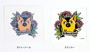 バラ柄、左側がタトゥーシール、右側がステッカー