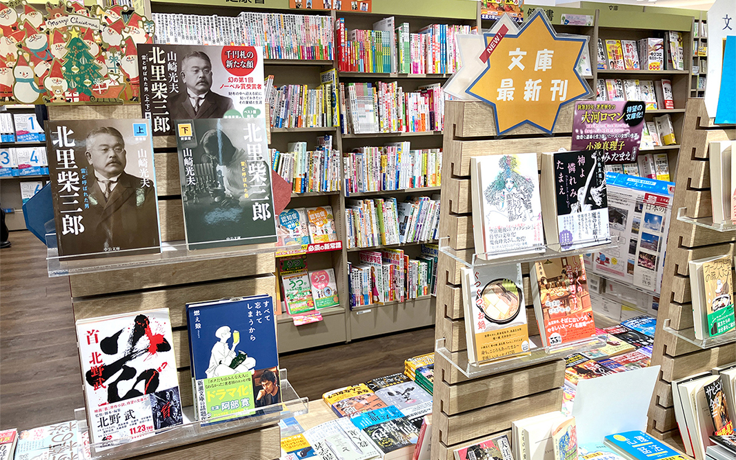 文庫など、一般向け読み物の新刊コーナー