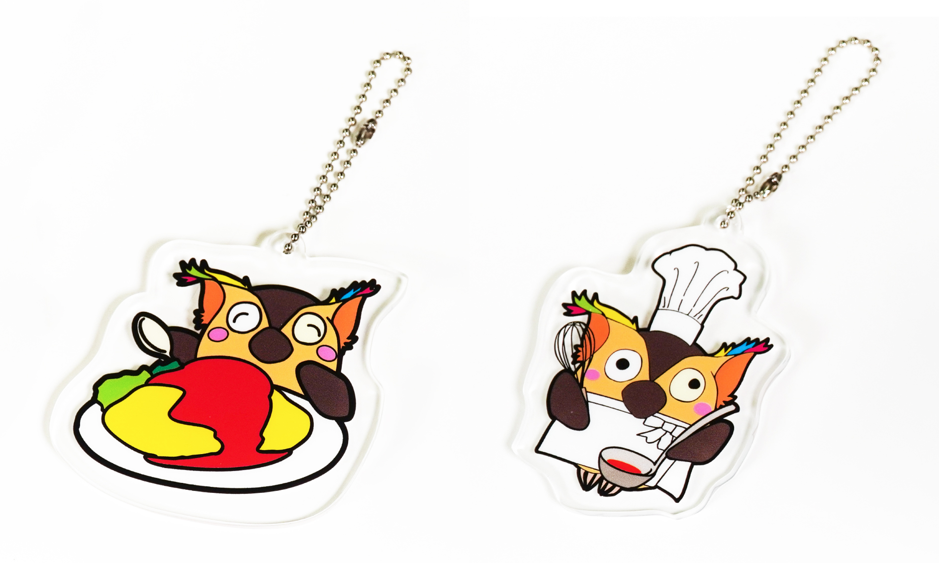 R.B.ブッコロー 台紙付きアクリルキーホルダーオムライスとコック