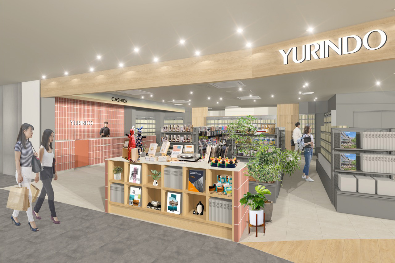 通路沿いから見た店内のイメージとレジ