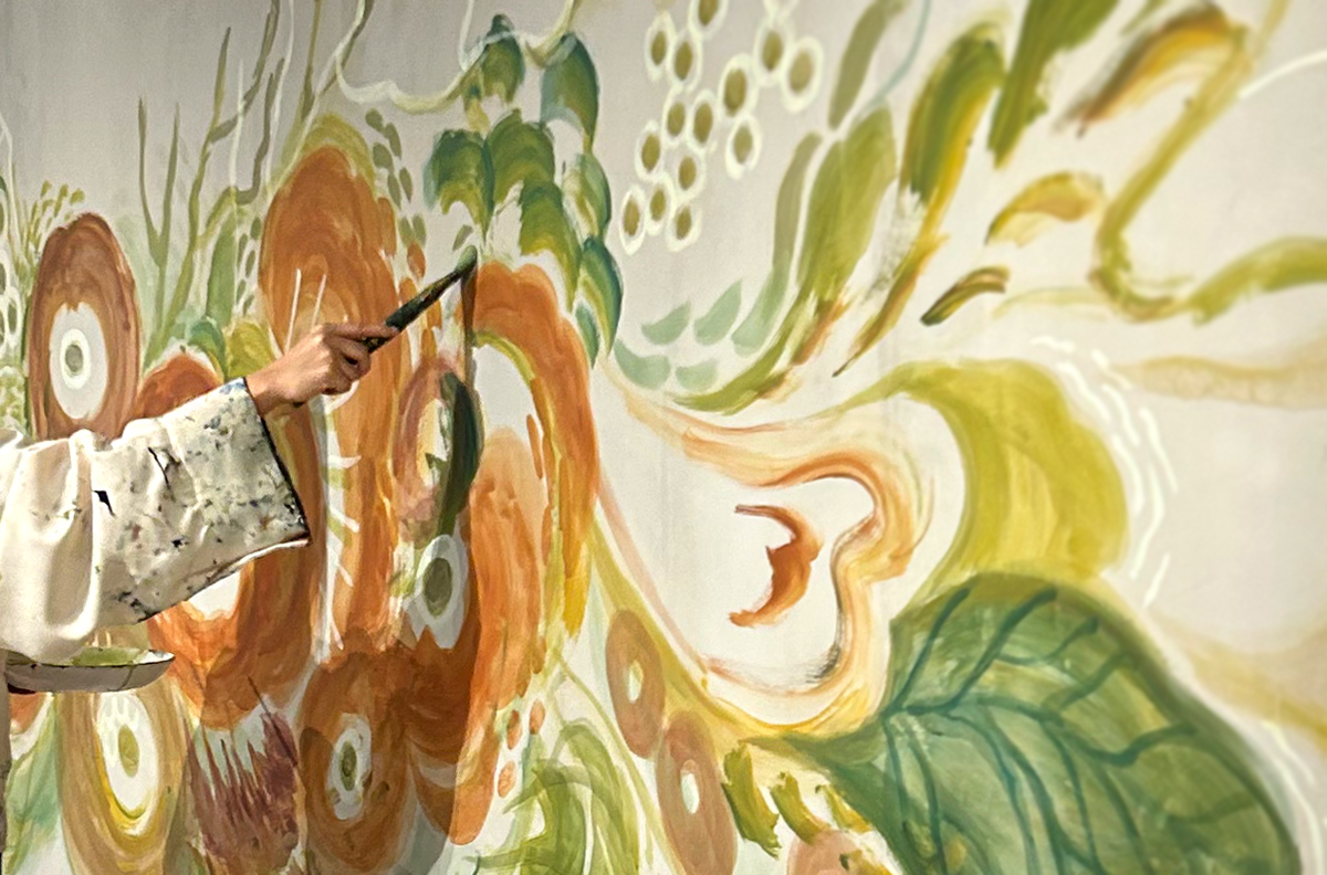 壁画の制作風景