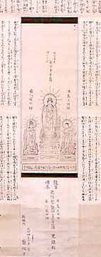 浦島観世音および二神像・略縁起掛軸（部分） 1820年