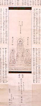 浦島観世音および二神像・略縁起掛軸（部分） 1820年