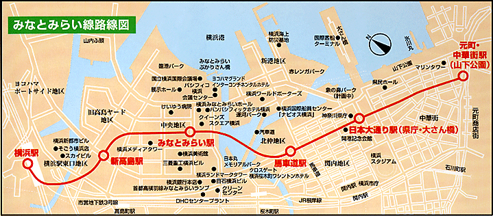 「みなとみらい線」路線図