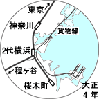 2代横浜駅周辺路線図・大正4年