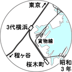 3代横浜駅周辺路線図・昭和3年