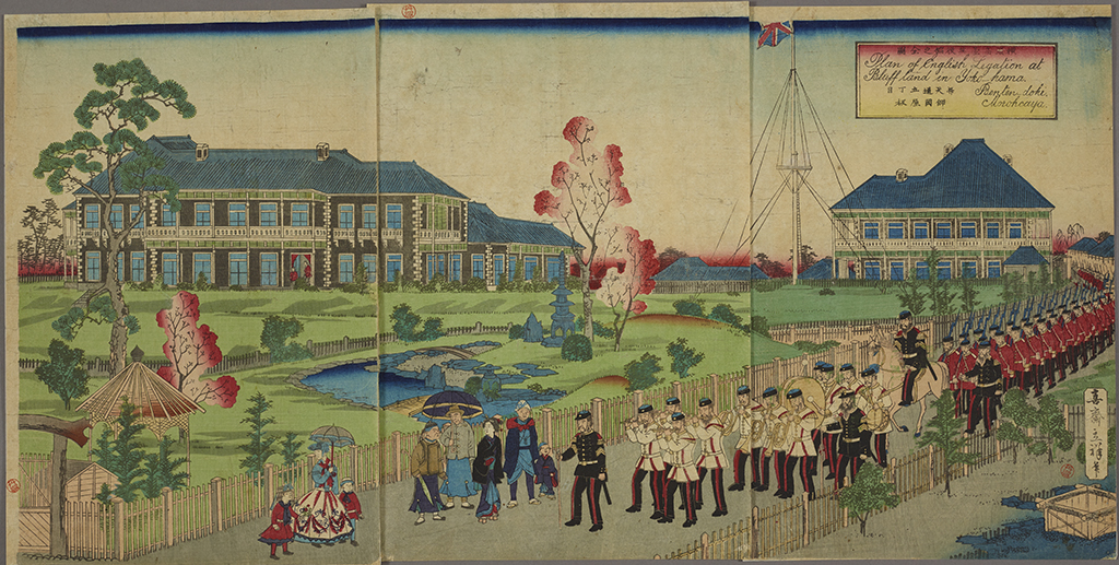 「横浜高台英役館之全図」歌川広重（二代）画